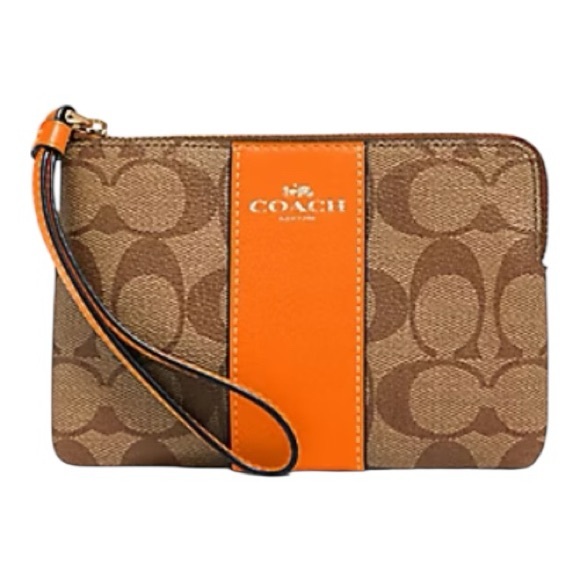 Coach Corner Zip Wristlet - Picture 1 of 5